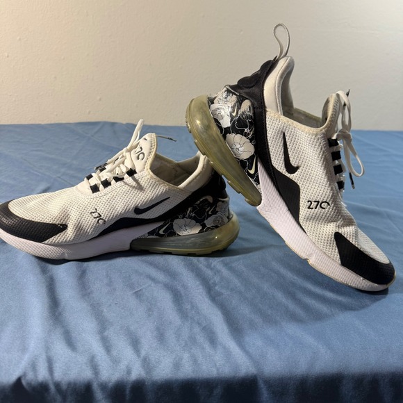 Nike Air Max 270 Women's White Floral Print Running Shoes Size 9.5 AR0499 100 - Picture 2 of 8